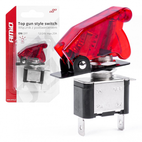 Electrice auto, camioane si remorci - Intrerupator Tip Comutator "Top Gun" cu Lumina Rosie