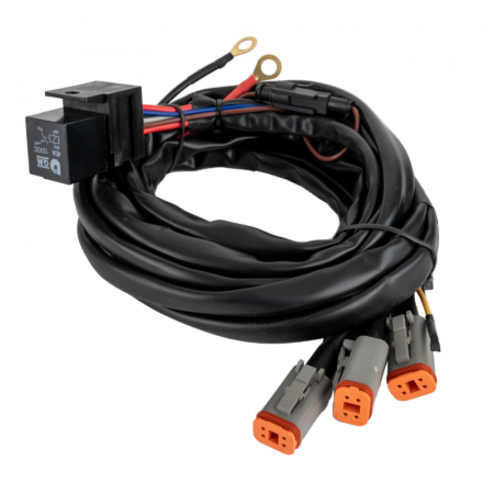 Instalatii Electrice Proiectoare - Kit cablaj cu releu si siguranta cu 3 iesiri, pentru proiectoare, led bar, 12V, 3 x DT, 4 pini, instalatie electrica