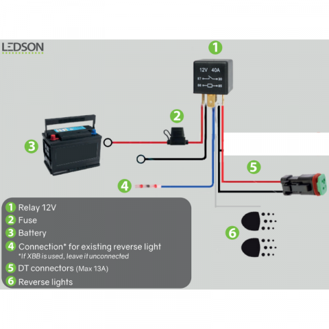 Kit Cablu cu 1 x DT 6 pini, 12V, cu releu si siguranta, potrivit pentru proiectoare suplimentare si led bar [1]