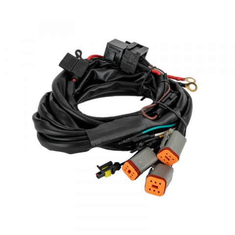 Kit Cablu cu 3 iesiri, mufa DT 6 pini, 12V, cu releu si siguranta, potrivit pentru proiectoare suplimentare, led bar Venom [0]