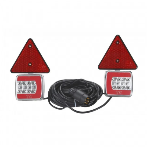 Kit complet instalatie remorca cu lampi, cablu 7.5 x 2.5m,  10.6 x 9.9cm, triple LED