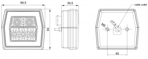 Kit instalatie lampi stop LED, semnalizare, triple remorca, 3 functii, 7pini [3]