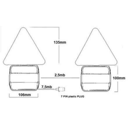 Kit complet instalatie remorca cu lampi, cablu 7.5m si stecher - Truck LED L1070-Z [1]