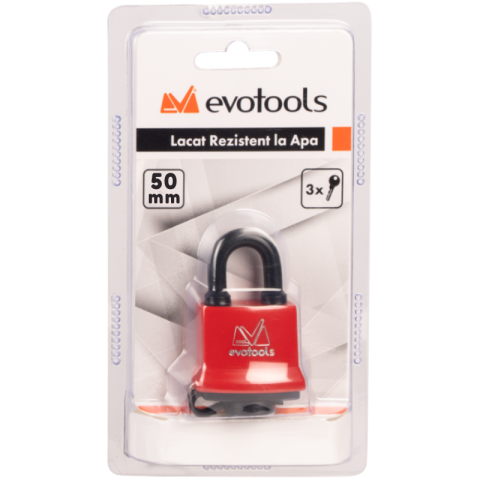 Lacat rezistent la apa, 50mm, protectie IP65, capac din plastic, 3 chei [3]