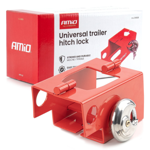 Accesorii Diverse - Lacat universal antifurt pentru cupla remorca, L09, otel calit, inchidere cu cheie