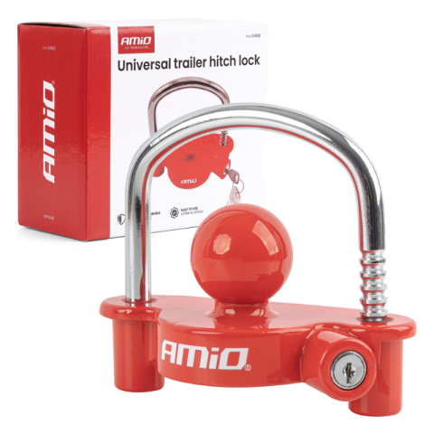 Accesorii si Echipamente Auto - Lacat universal antifurt pentru cupla remorca, L08, din otel calit, inchidere cu cheie