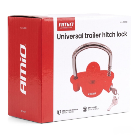 Lacat universal antifurt pentru cupla remorca, L08, din otel calit, inchidere cu cheie [10]