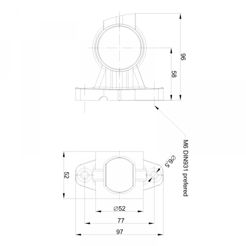 Lamp de Gabarit LED cu brat scurt, 12/24V, Conector QS075, 9.6cm [5]