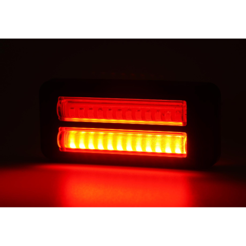 Lampa avertizare LED, stroboscop, 12V-24V, 12 LED rosu + 12 LED albastru, 2 programe, IP6K9K [9]