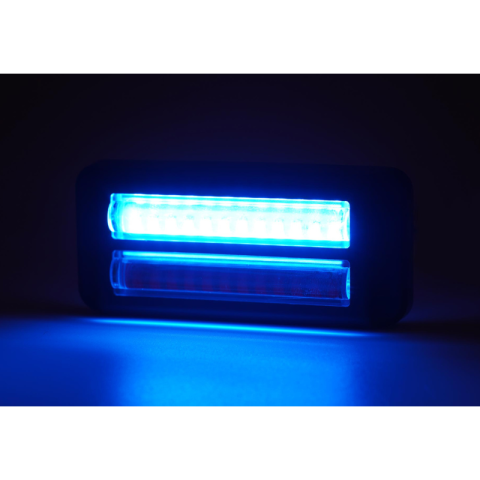 Lampa avertizare LED, stroboscop, 12V-24V, 12 LED rosu + 12 LED albastru, 2 programe, IP6K9K [10]