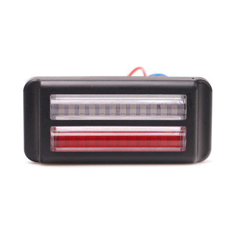 Lampa avertizare LED, stroboscop, 12V-24V, 12 LED rosu + 12 LED albastru, 2 programe, IP6K9K [2]