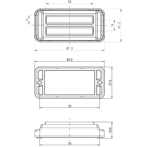 Lampa avertizare stroboscop, lumina pozitie, 12V-24V, IP6K9K [8]