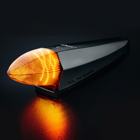 Lampi Gabarit LED - Lampa Black pozitie cabina, tip sageata, TORPEDO, pozitie alb si galben + stroboscop, 12/24V