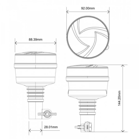 Lampa de Avertizare, Girofar cu LED si Montare Flexibila, 2 functii [2]