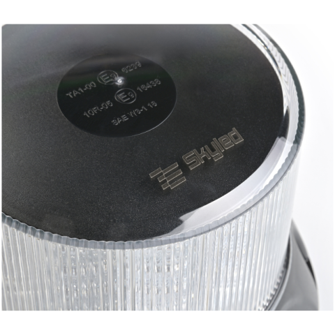 Lampa de avertizare LED 12/24V, girofar portocaliu cu dispersor alb, montaj în 3 suruburi, R65, Ø 16.5 cm [1]