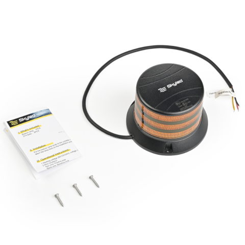 Lampa de avertizare LED tip girofar, 12/24V, 42W, 48 LED, 11 moduri, R65, IP67, Ø 12,2 x 8,24 cm [2]