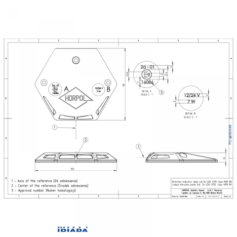 Lampa de avertizare pentru lifturi, platforme hidraulice, 12/24V, 4 LED-uri, 7W, IP68, 10.3cm [4]