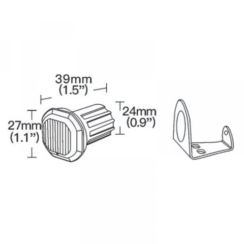 Lampa de avertizare rotunda, bulb, SKYLED 2.7 x 3.9 cm, stroboscopic - lumina portocalie 4 LED [8]