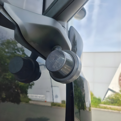 Lampa de gabarit cu brat scurt, LED, PORTOCALIU-ROSU, 12/24V, IP68, GRAPHITE, 10.7cm [10]