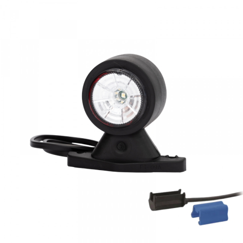 Lampa de Gabarit LED cu Brat Scurt, Conector QS075, 8.8cm, Cauciuc Flexibil, 12/24V, Alb/Rosu