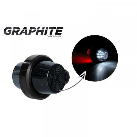 Lampi Gabarit LED - Lampa de gabarit LED, GRAPHITE Alb-Rosu, 12/24V, IP68, 10.7cm