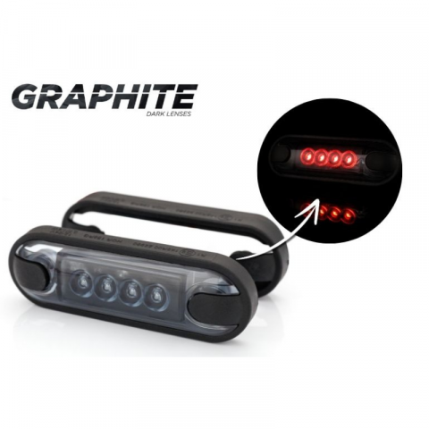 Lampi Gabarit LED - Lampa de Gabarit LED Slim Graphite, Rosu, Alb sau Portocaliu,12/24V, IP68, 8.42 x 27.7 x 1.1cm, suprafate plane sau curbate