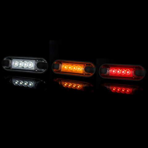 Lampa de Gabarit LED Slim, Rosu, Alb sau Portocaliu,12/24V, IP68, 8.42 x 27.7 x 1.1cm, suprafate plane sau curbate [8]