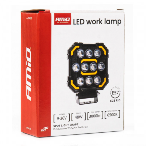Lampa de lucru LED cu 2 Functii, 48W, 3K lumeni, lumina alba, galbena, 12/24V, omologata, vehicule si utilaje [7]