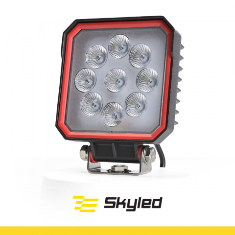 Lampa de lucru patrata RED LINE 27W, 12/24V, 10.83 x 10.82cm, 2430 Lm, IP67/69K, lumină difuza, ADR