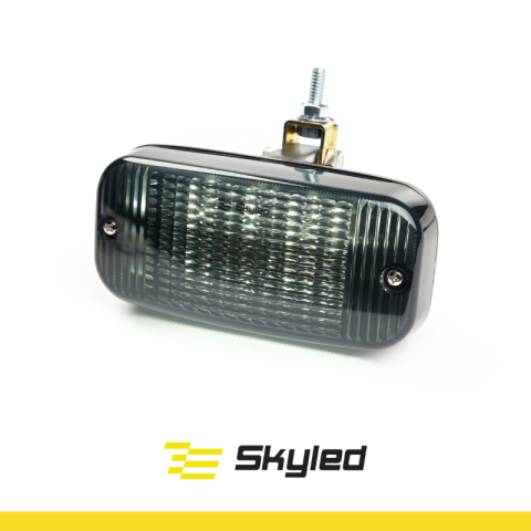 Lampa de pozitie LED, TALMU, 24V, dispersor fumuriu alb, montare sub bara, contur camion