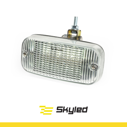 Lampi gabarit auto si remorci - Lampa de pozitie LED TALMU, 24V, alb, dispersor transparent, suport reglabil, montaj sub bara