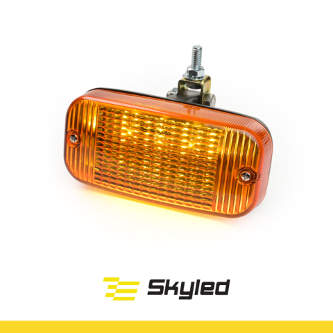 Lampi Gabarit LED - Lampa de pozitie LED, TALMU, 24V, abajur portocaliu, montare sub bara, contur camion