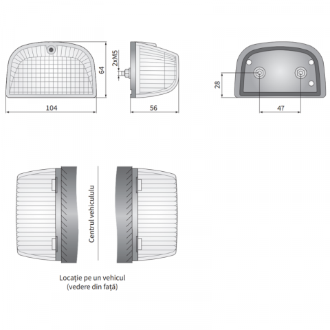 Lampa de semnalizare universala directie, fata, lateral, 12/24V, 10.4 x 6.4mm [2]