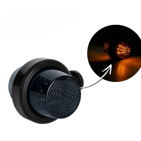 Lampi fata cu LED, semnalizare - Lampa dubla LED GRAPHITE, indicator semnalizare, 12V-24V, montaj brat scurt