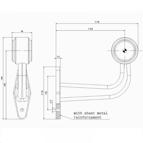 Lampa gabarit cu brat la 90 grade lung 17.5c [3]