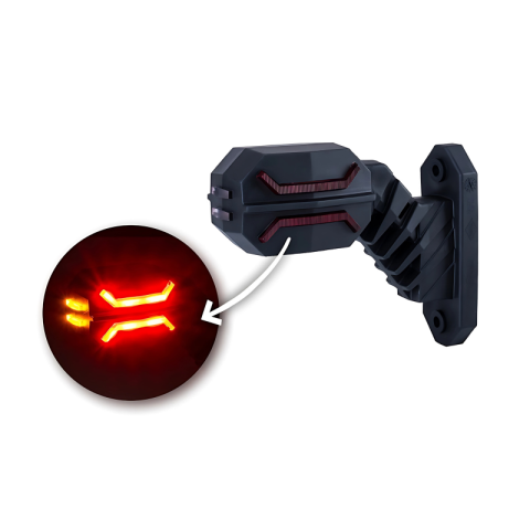 Lampi Gabarit LED - Lampa Gabarit cu brat scurt LED 3 Functii, cu Brat Scurt, Dragon, 13.5cm, 12V/24V, IP68