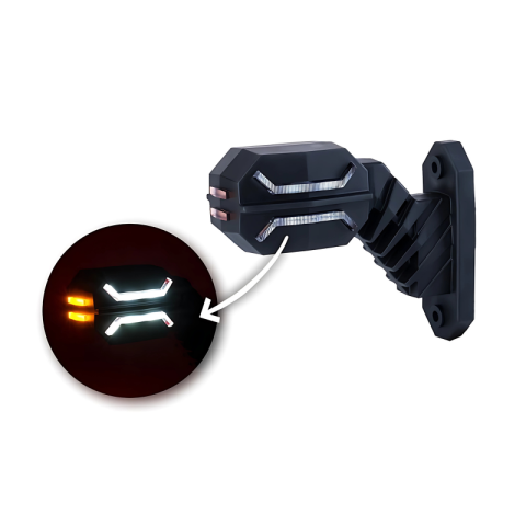 Lampa Gabarit cu brat scurt LED 3 Functii, cu Brat Scurt, Dragon, 13.5cm, 12V/24V, IP68 [14]