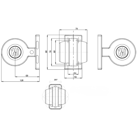 Lampa gabarit fata lateral, brat flexibil, 12V-24V, 2259/II, IP6K9K [7]