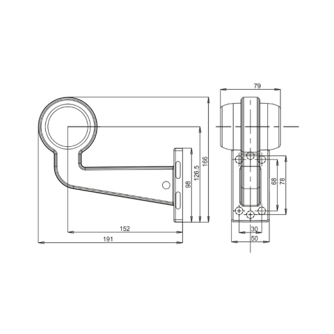 Lampa gabarit fata/spate LED, brat suport, stanga/dreapta, 12-24V, IP6K9K [8]