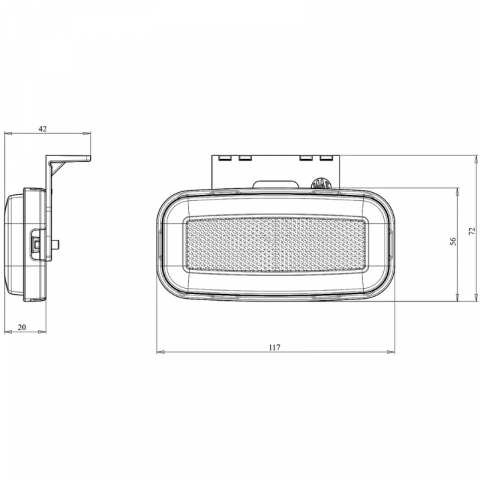Lampa gabarit, LED, 10.3 x 3.6cm, suport inclus, cu reflectorizant [5]