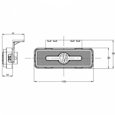Lampa gabarit porocaliu LED 10.3 x 3.6cm, suport inclus, reflectorizant [10]
