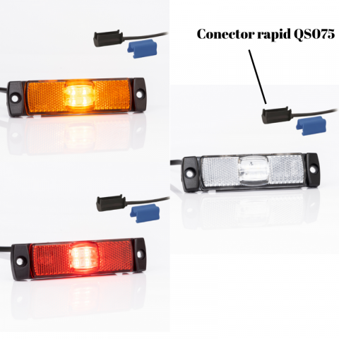Lampa Gabarit LED, 12/24V, Conector Rapid QS075, 13 x 3.2cm [4]