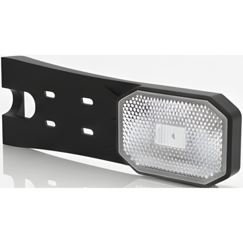 Lampa gabarit LED alba cu reflector, mufa QS075, suport unghiular lung, 12-30V, omologare E9 [2]