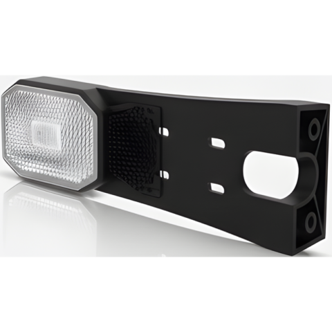 Lampa gabarit LED alba cu reflector, mufa QS075, suport unghiular lung, 12-30V, omologare E9 [3]