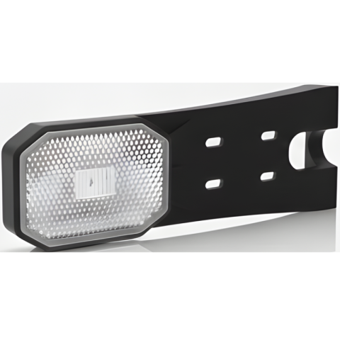 Lampa gabarit LED alba cu reflector, mufa QS075, suport unghiular lung, 12-30V, omologare E9 [1]