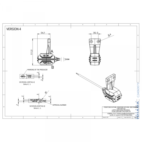 Lampa Gabarit LED cu 3 Functii, Pozitie Fata-Spate si Laterala, 12V/24V, Brat Flexibil, Stanga / Dreapta [8]