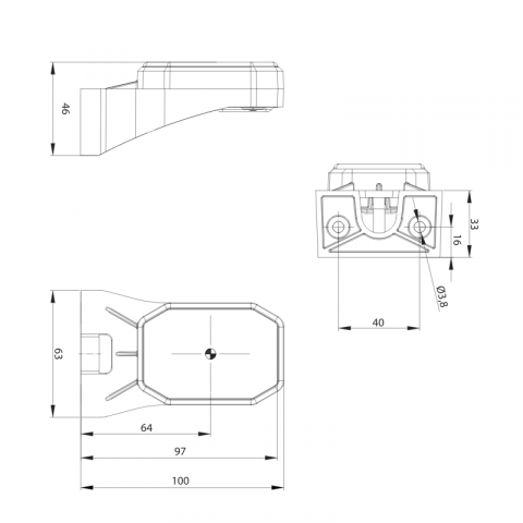 Lampa Gabarit LED Fristom, 10 x 6.3cm cu Reflector si Suport Unghiular, Omologare E9, Rezistenta la Socuri [2]