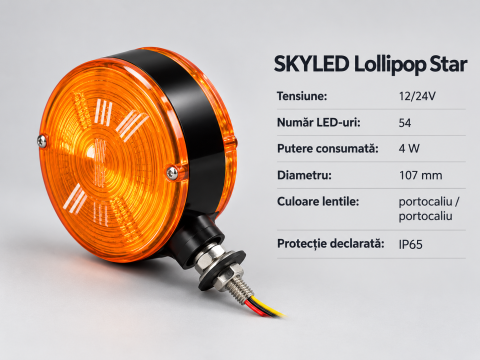 Lampa spaniola gabarit LED Lollipop Star 12/24V, portocaliu-portocaliu, 10,7 x 15,5 cm [15]