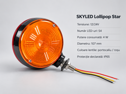 Lampa spaniola gabarit LED Lollipop Star 12/24V, portocaliu-rosu, 10,7 x 15,5 cm [3]