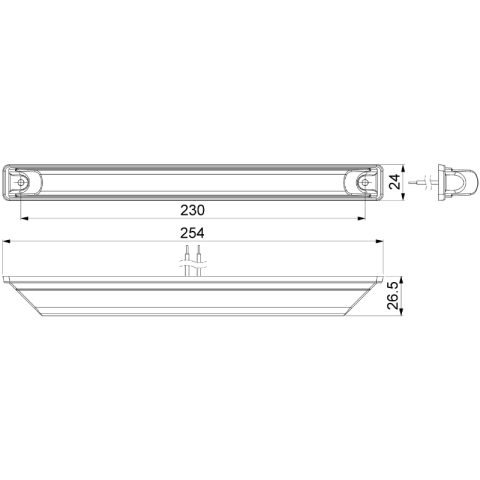 Lampa gabarit LED, pozitie fata, spate, lateral, 12V-24V, 23cm, Alb, Rosu, Portocaliu [2]